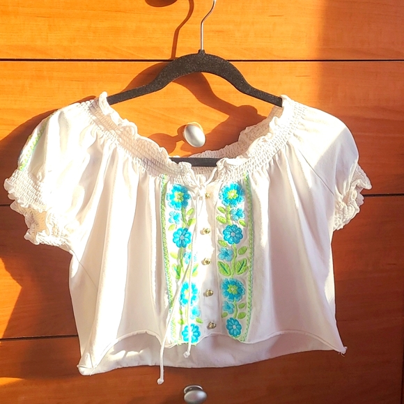 Sweet Floral Cottagecore Crop Top - Picture 1 of 1